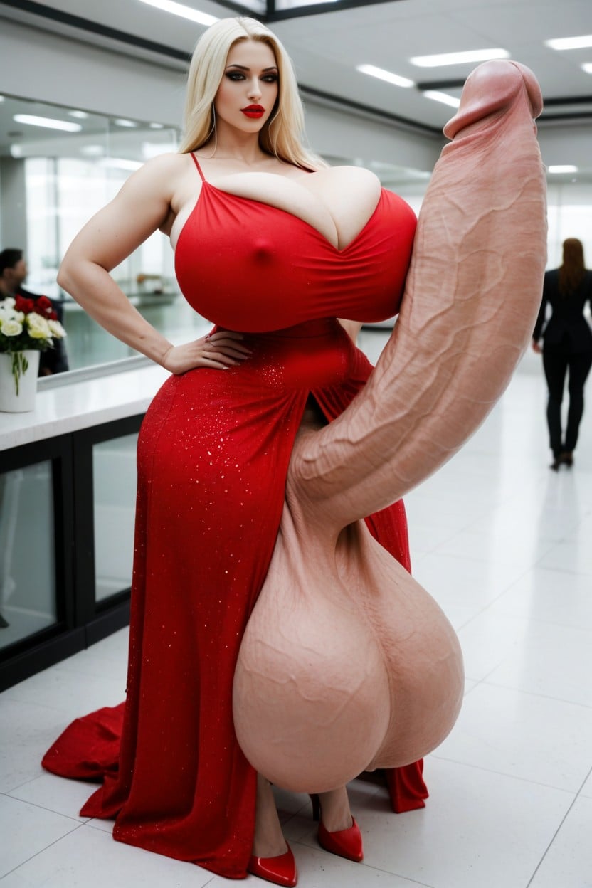 Impossibly Gigantic Girthy Penis, Hyper Thick Penis, Full Body Shemale AI Porn
