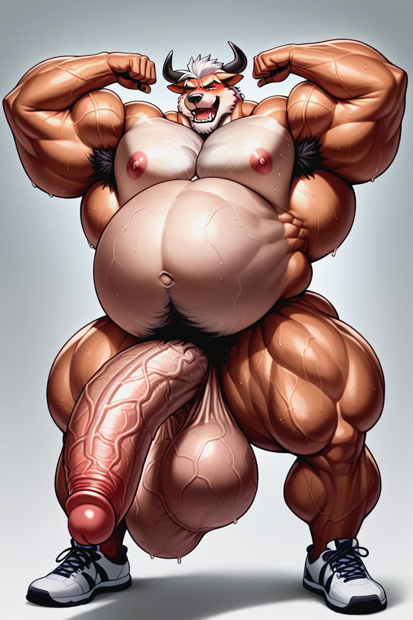 Too Big Hyper Veiny Cock, 30+, Gigantic Muscular Body Furry AI Porn