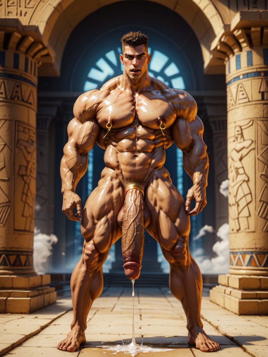 Tall Fit Male, Hyper Massive Growing Pecs, Hdr AI Gay Porn