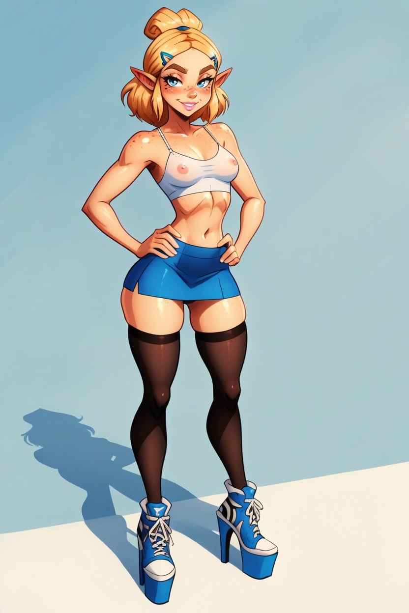 Legs, Perfect Pretty Face, Round Shaped Head Hentai AI Porn