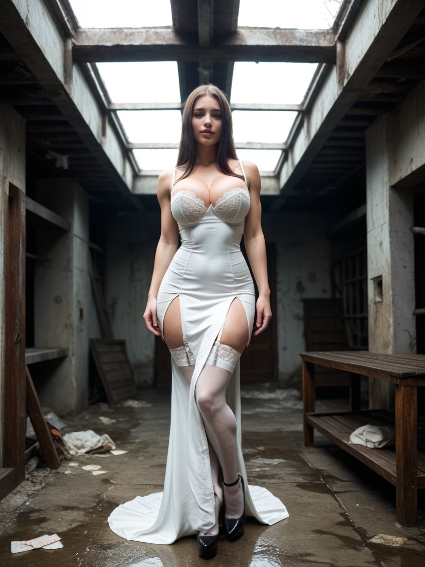 An Abandoned Asylum, Visible Inguinal Relief, Tonal Perspective AI Porn