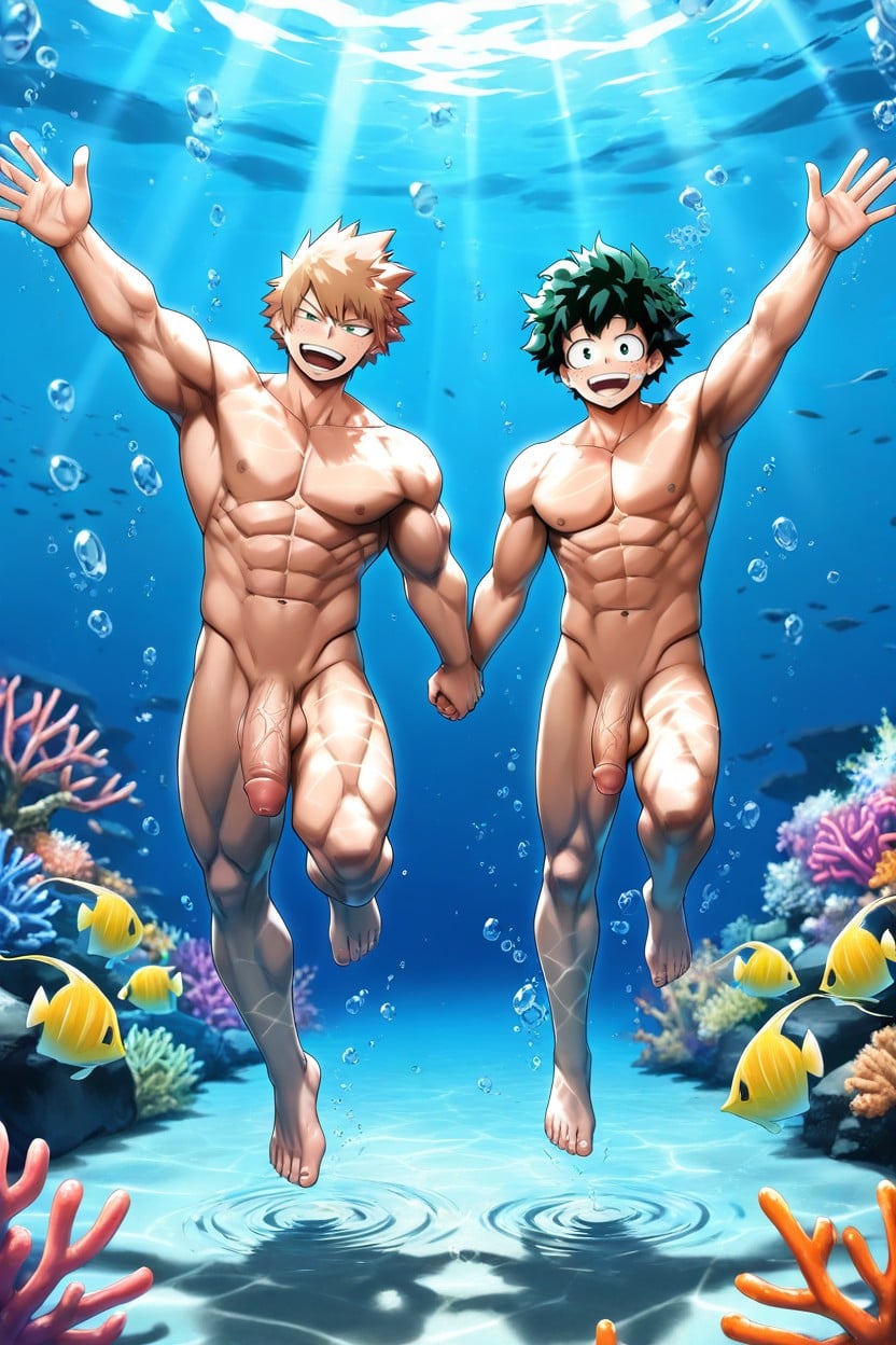 Floating, Best Aesthetic, Full Body Shot AI Gay Porn