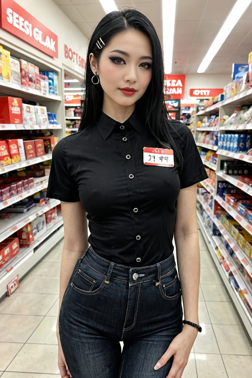 Light Skin, Goth, Full Body AI Porn