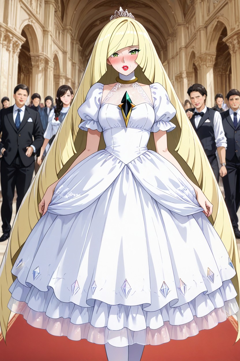 2 People, Lusamine Wearing White Dress, 25+ AI Porn
