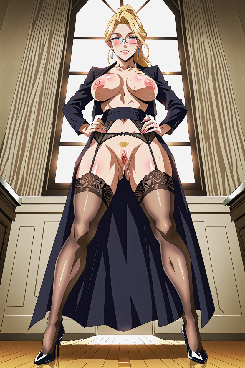 Full Body, Rounded Breast, Open Clothes MILF AI Porn
