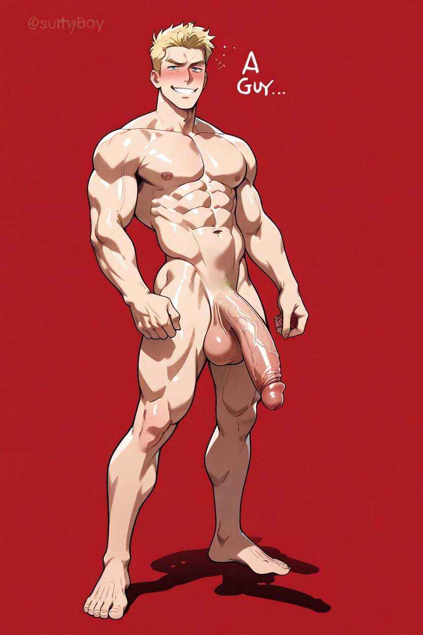 Naked, Horny, Light Blonde AI Gay Porn
