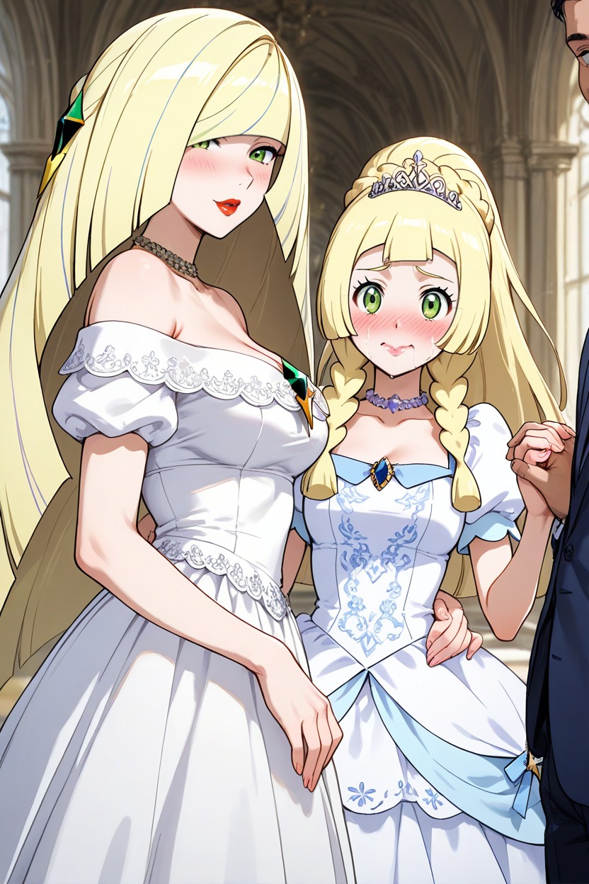 Fully Clothed, Holding Hands, Wide Hoopskirt AI Porn