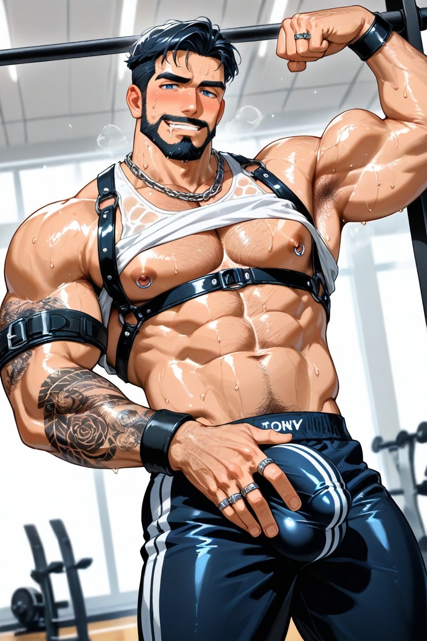 Tonge Out, Big Blue Eyes, Drooling AI Gay Porn