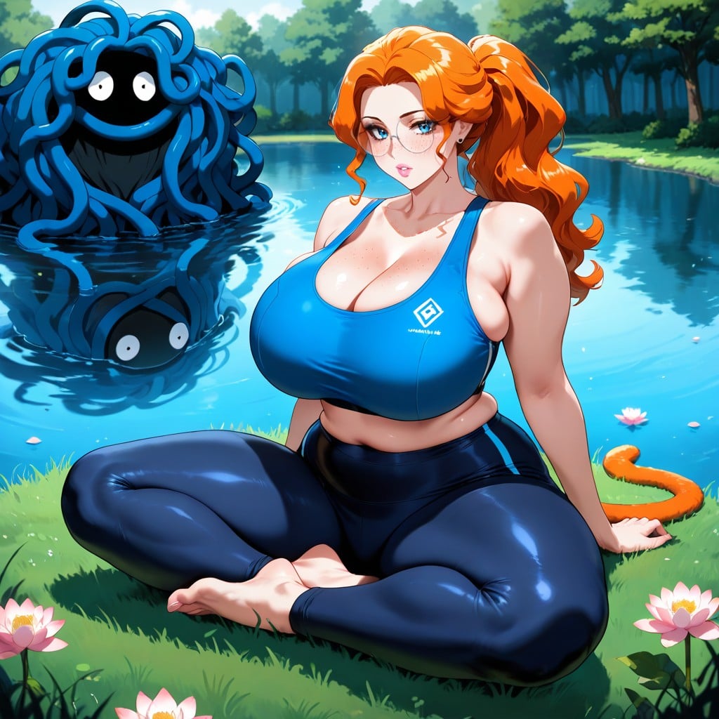 Long Hair, Blue Sports Bra, Full Thighs AI Gay Porn