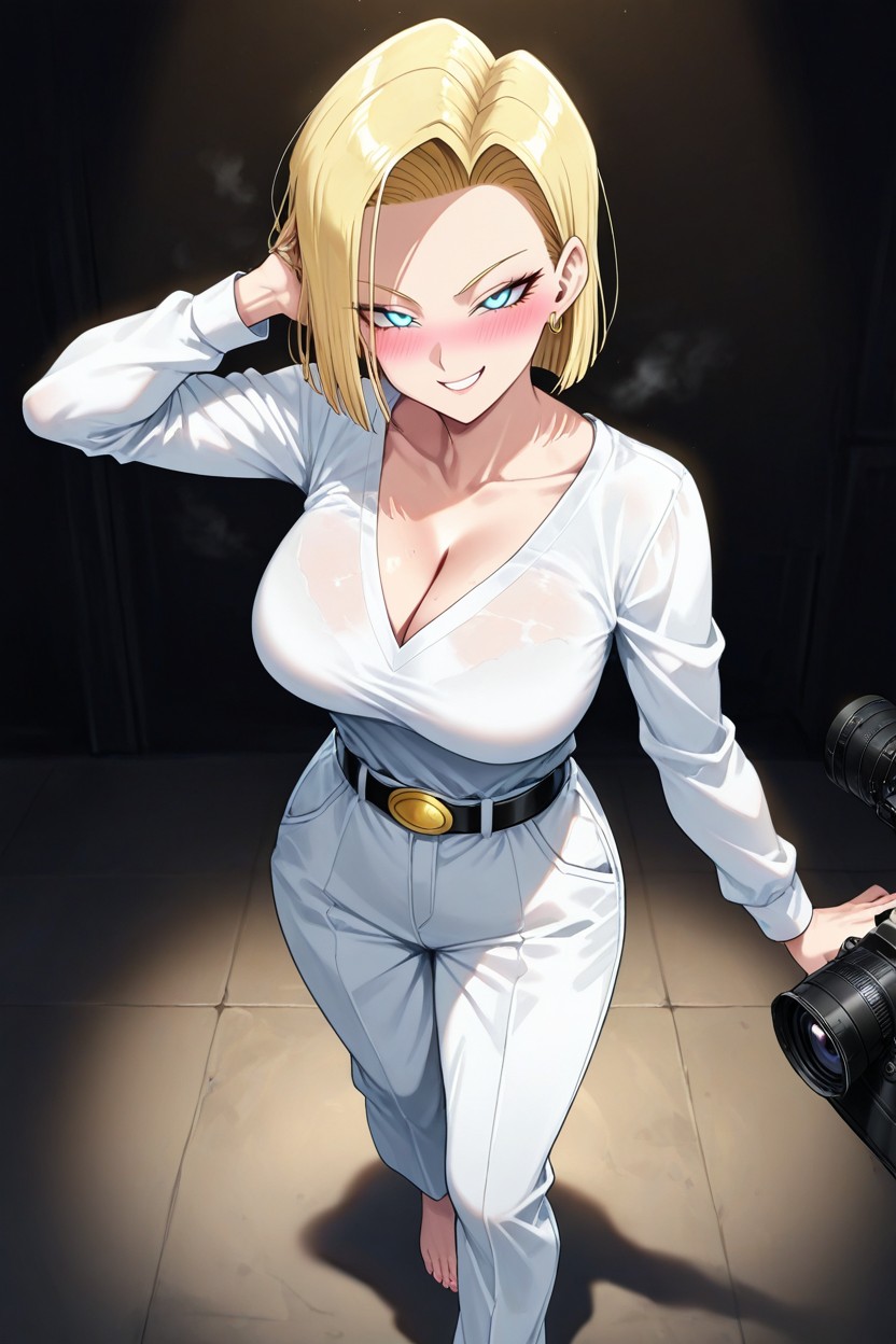 And Her Posture Upright, Her Shoulders Relaxed, A Minimalist Dark Background Hentai AI Porn