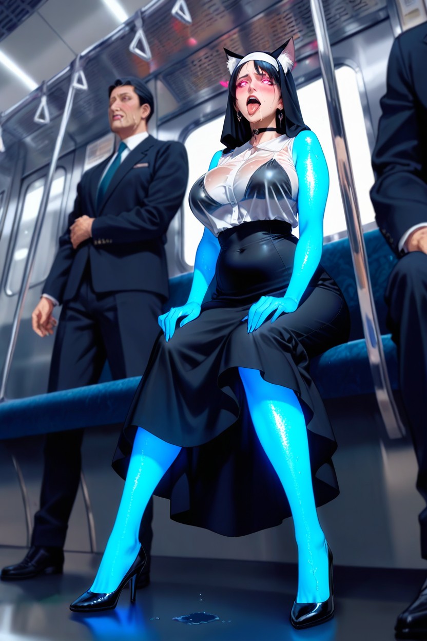 Black Thighs, Anime Face, Shy AI Porn