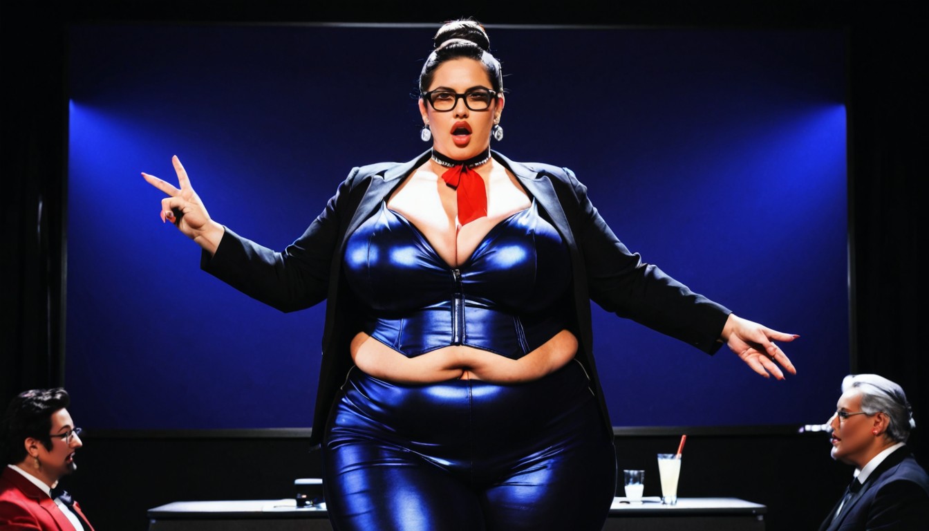 Give A Presentation, Thick Black Framed Glasses, Serious Expression Porno BBW IA