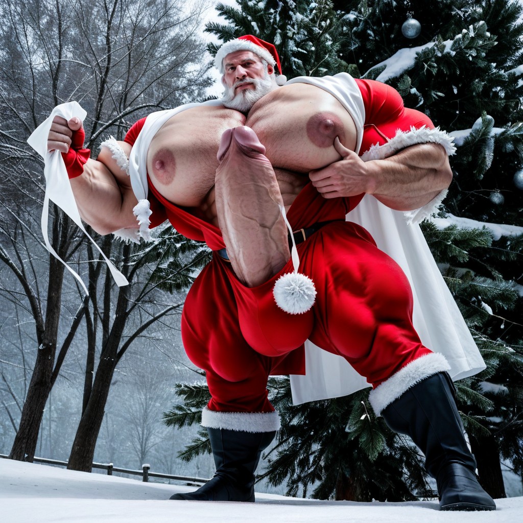 Big Pink Nipples, Legs Spread, Massive Muscles AI Gay Porn