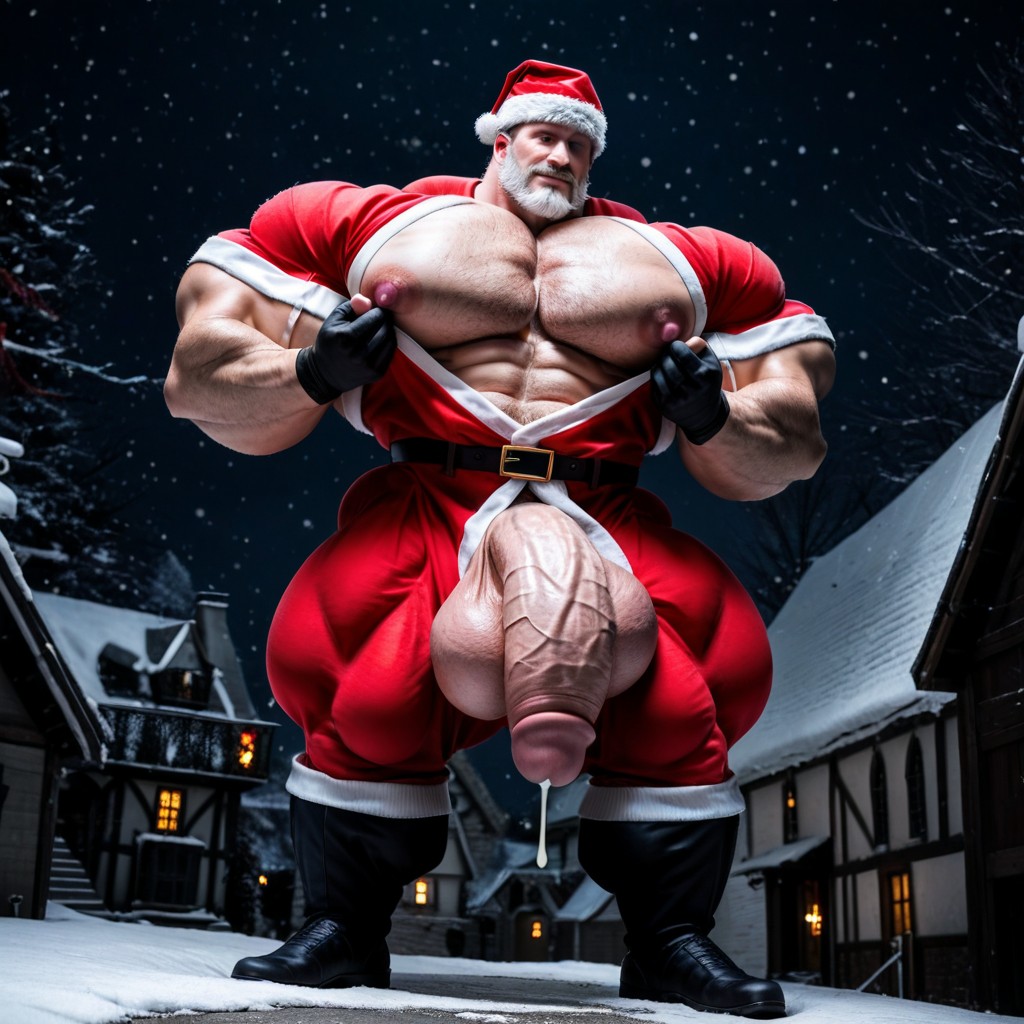 Pec Garbbing, Massive Muscles, Erect Penis AI Gay Porn