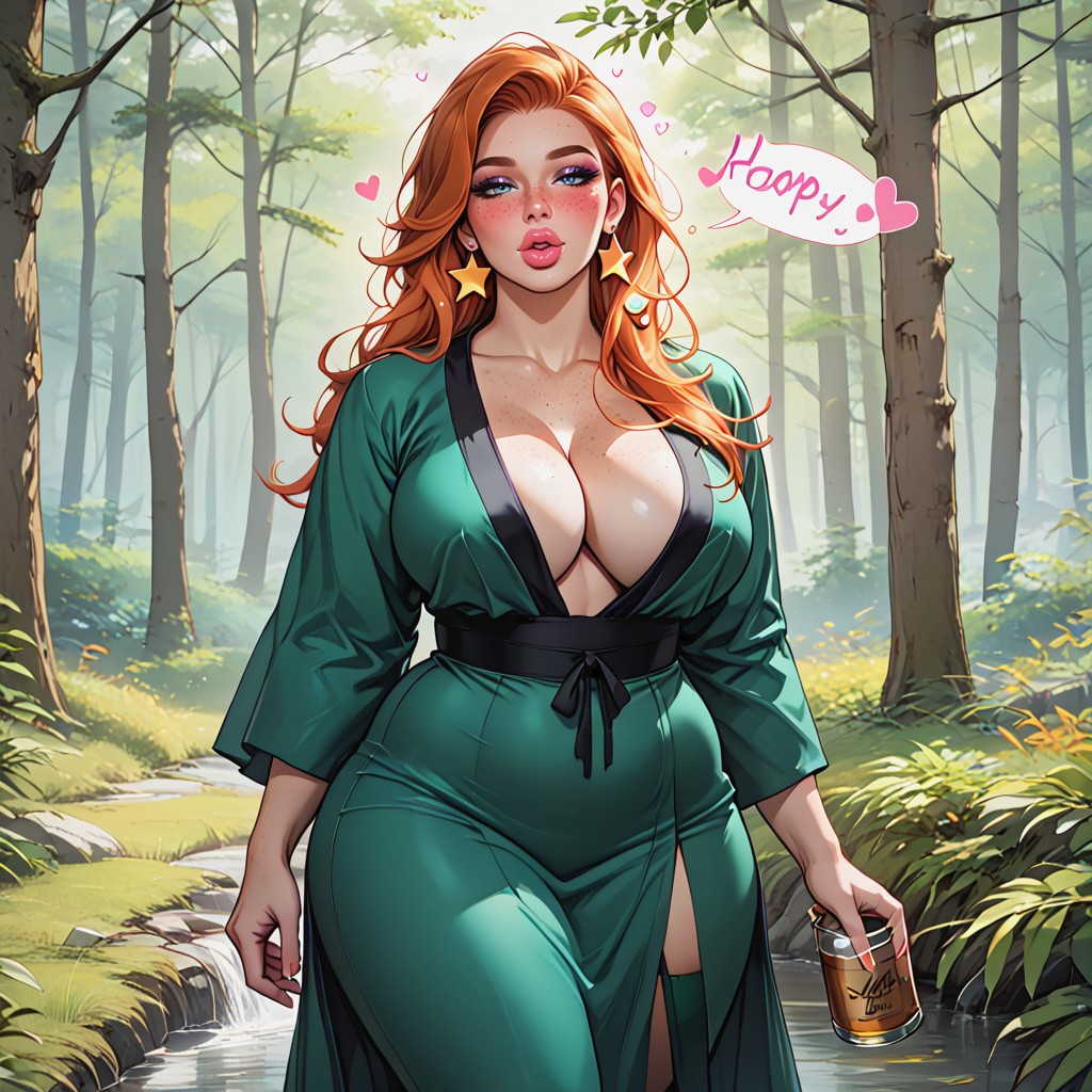 Drunk, Bimbo, Forest AI Porn
