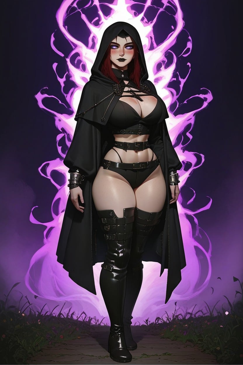 Pauldron, Black Lipstick, Sexy Body Type AI Porn