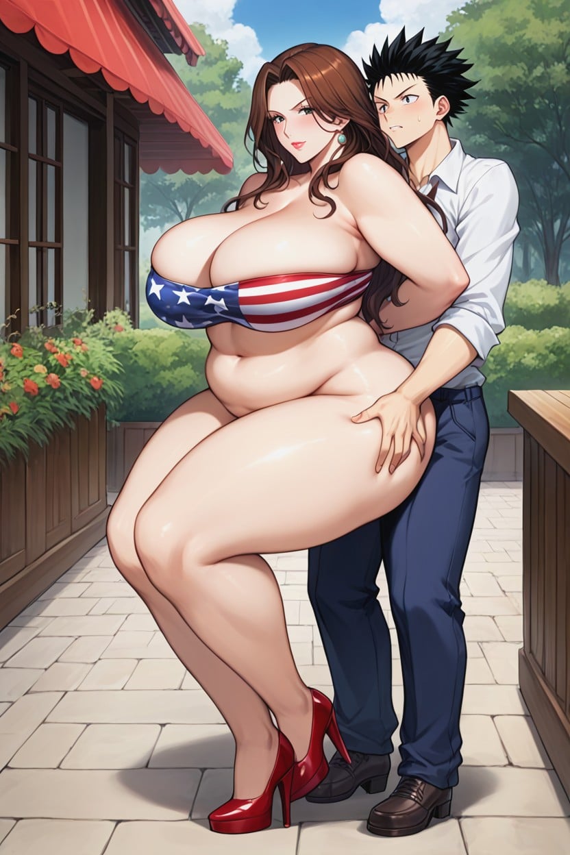 Épais, Chest Press, Sein Massif Porno IA Hentai