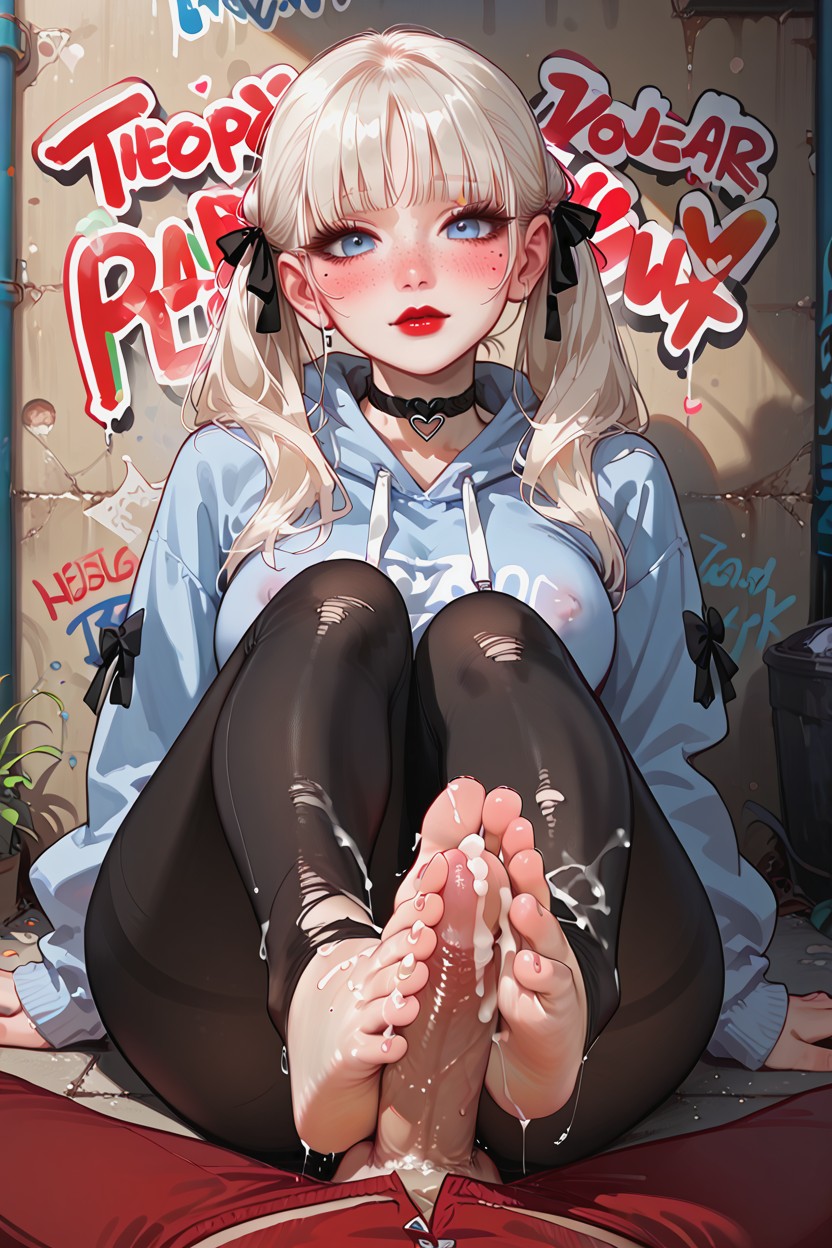 Very Black Hair, Hyper Realistic, Choker Hentai AI Porn