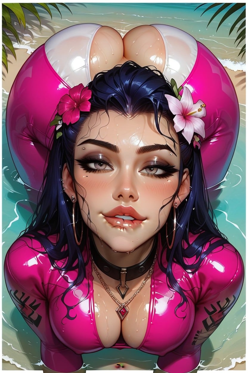 Beautiful Face, Wearing Widowmaker Suit, Arched Back AI Porn