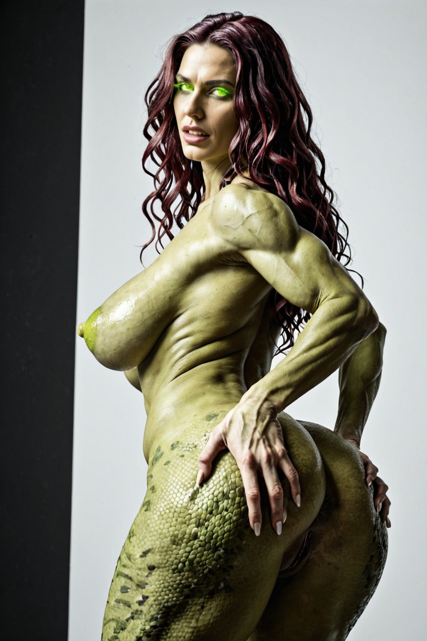Serpent Like Skin, Scaled Tits, Spreading Ass AI Porn