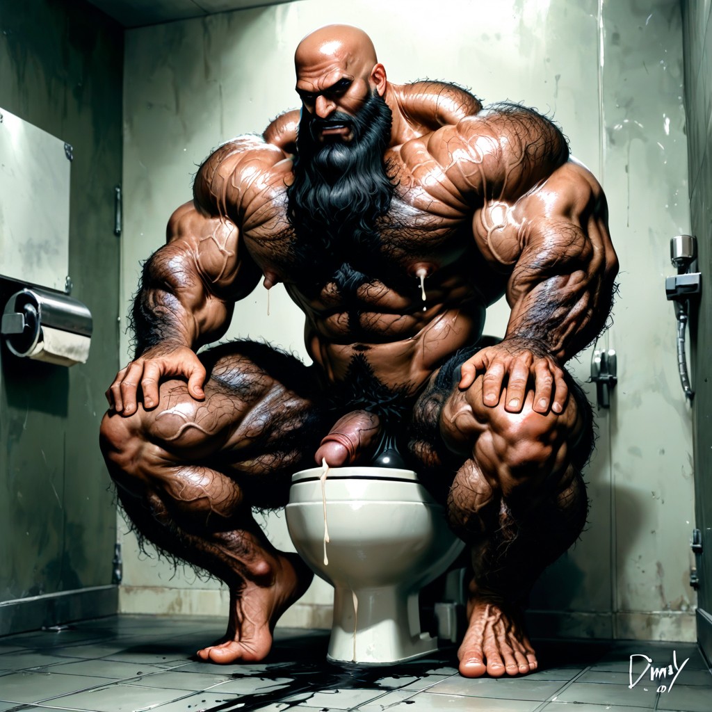 Handsome Huge Mighty Daddy, Detailed Image, Side View AI Gay Porn