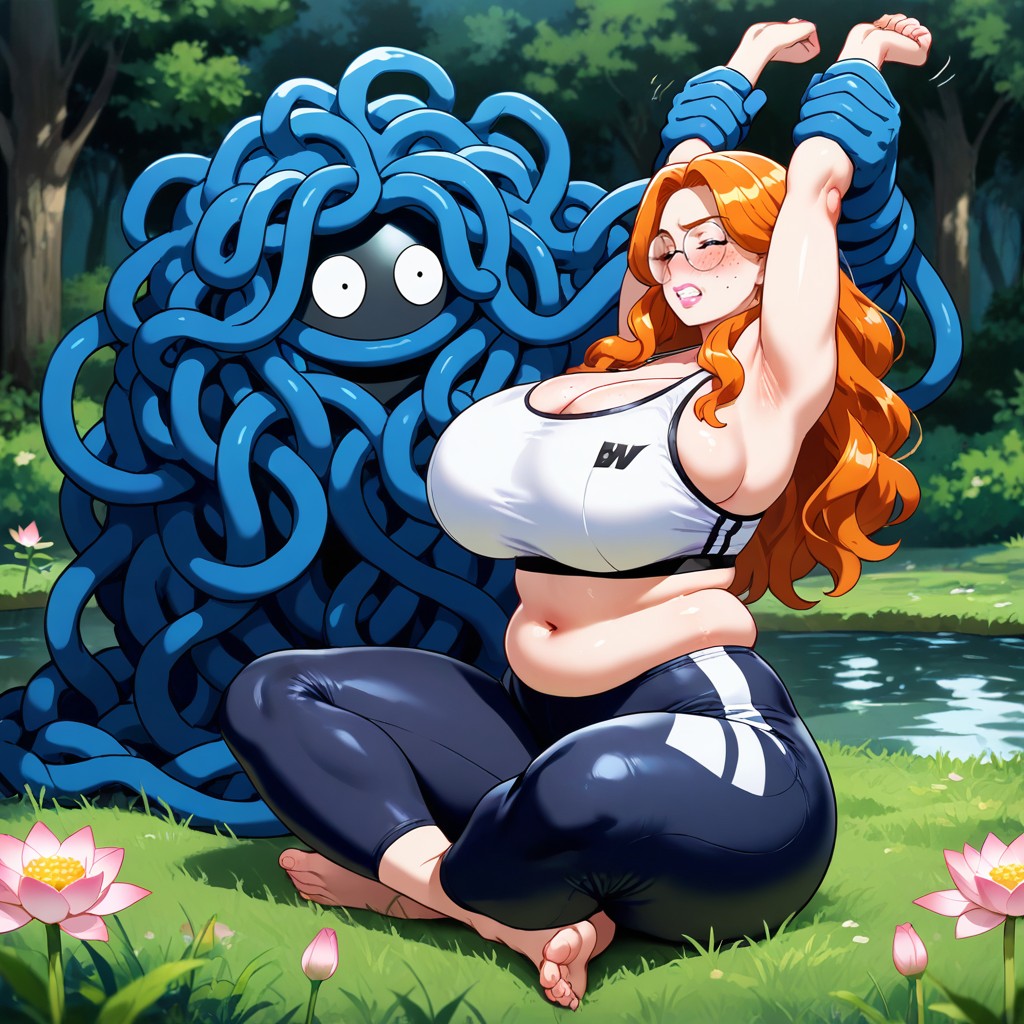 Long Hair, Blushing Cheeks, Woman Meditating Lotus Position AI Gay Porn