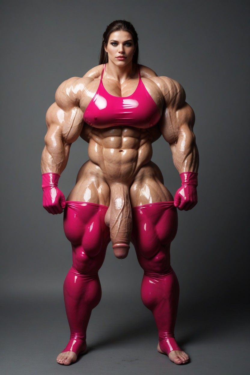 Abs, Pink Latex Stirrup Stockings, Gigantic Latissimus Dorsi Porno IA transsexuelle