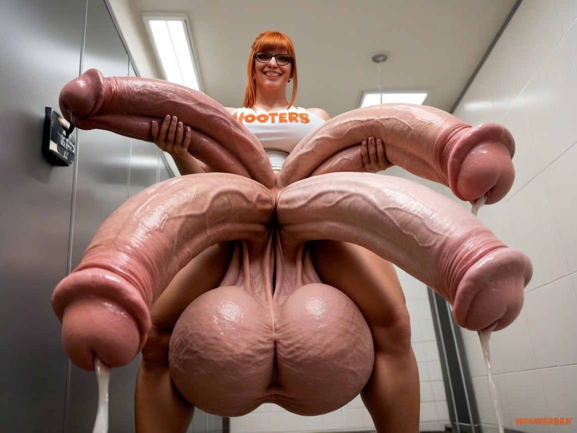 Futanari, Fleshy Gigantic Penis, Multicock AI Porn