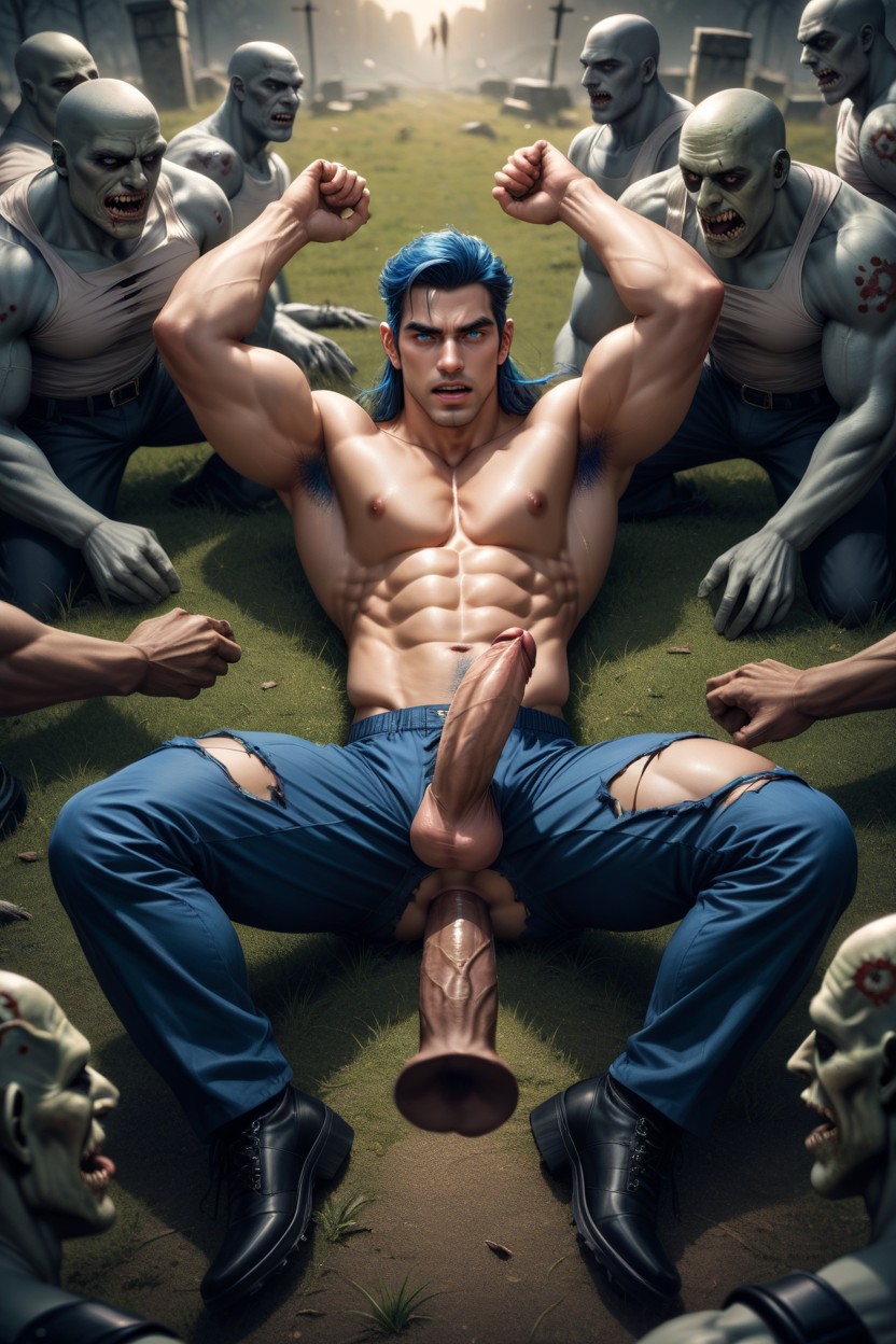 In A Cemetery, Japanese, 18+ AI Gay Porn