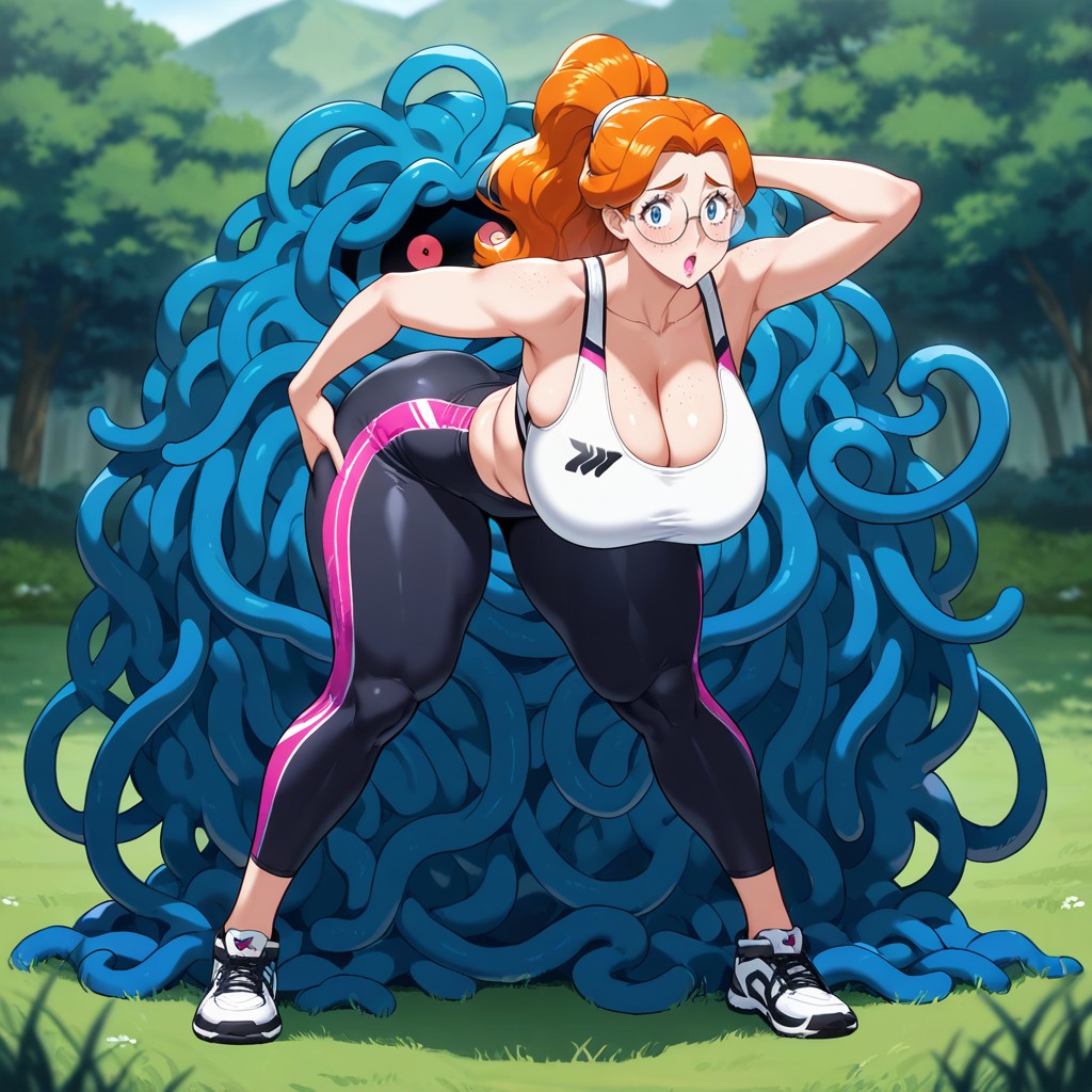 Freckles Covering Face, Long Hair, Ponytail AI Gay Porn