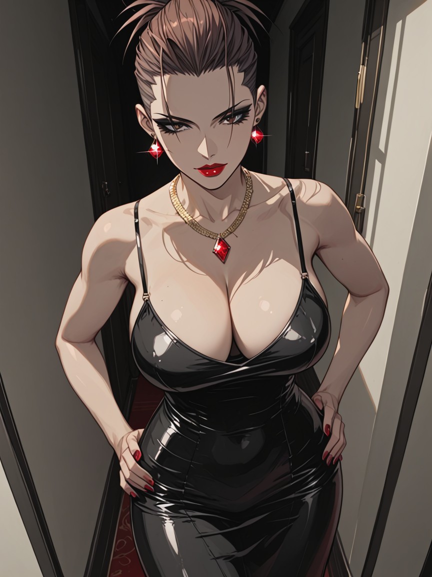Brunette, Standing, Hyper Detailed Hentai IA