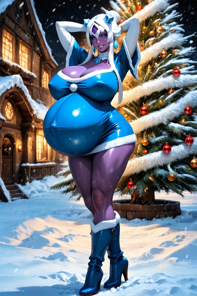 25+, Purple Skin, Full View AI Porn
