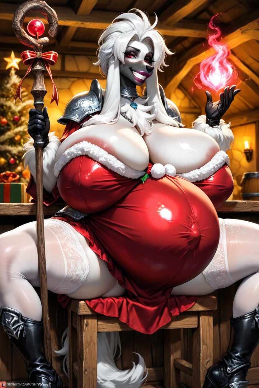 Christmas Tree, Armor Gloves, Solo Hentai IA