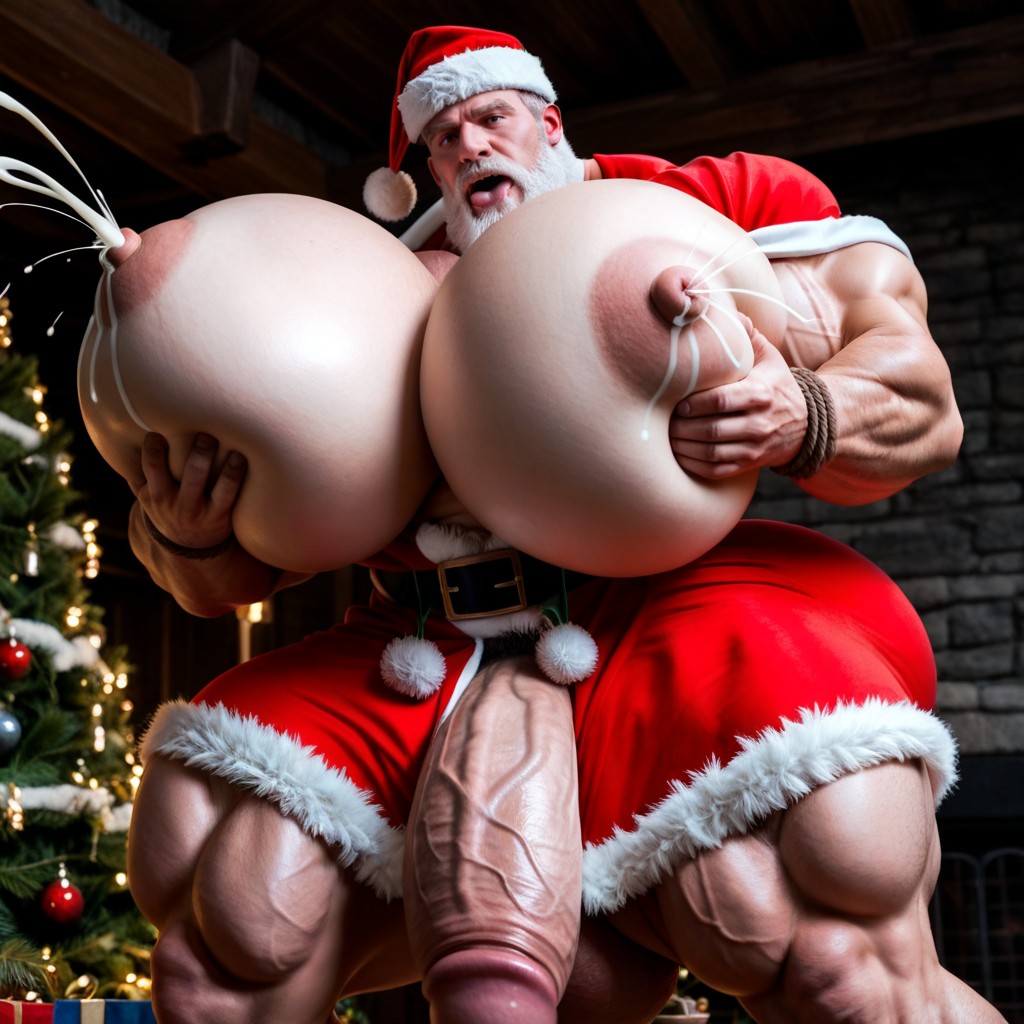 Dark Lighting, Hyper Round Ass, Erect Gigantic Penis AI Gay Porn