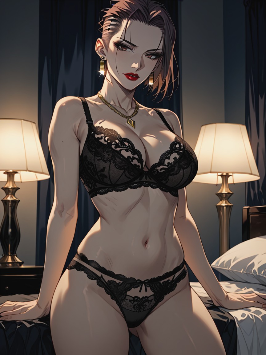 Brunette, Intricate Detail, Legs Spread Wide Hentai AI Porn