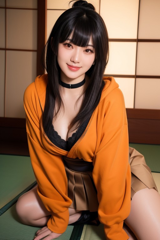 Waist, Japanese Goth, Ultra Detailed Face AI Porn