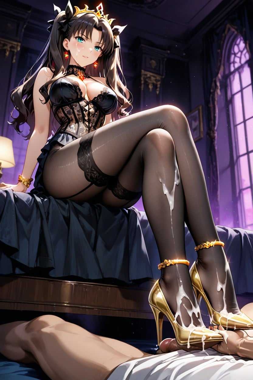 Golden Bracelets, Golden Tiara, Male Masturbating Hentai AI Porn