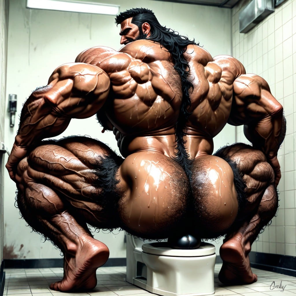 Detailed Muscles, Low Hanging Balls, Dimly Lit AI Gay Porn