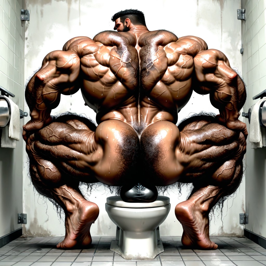 Excessive Hyper Hairy, Dark Tanned Skin, Hyper Nipples AI Gay Porn