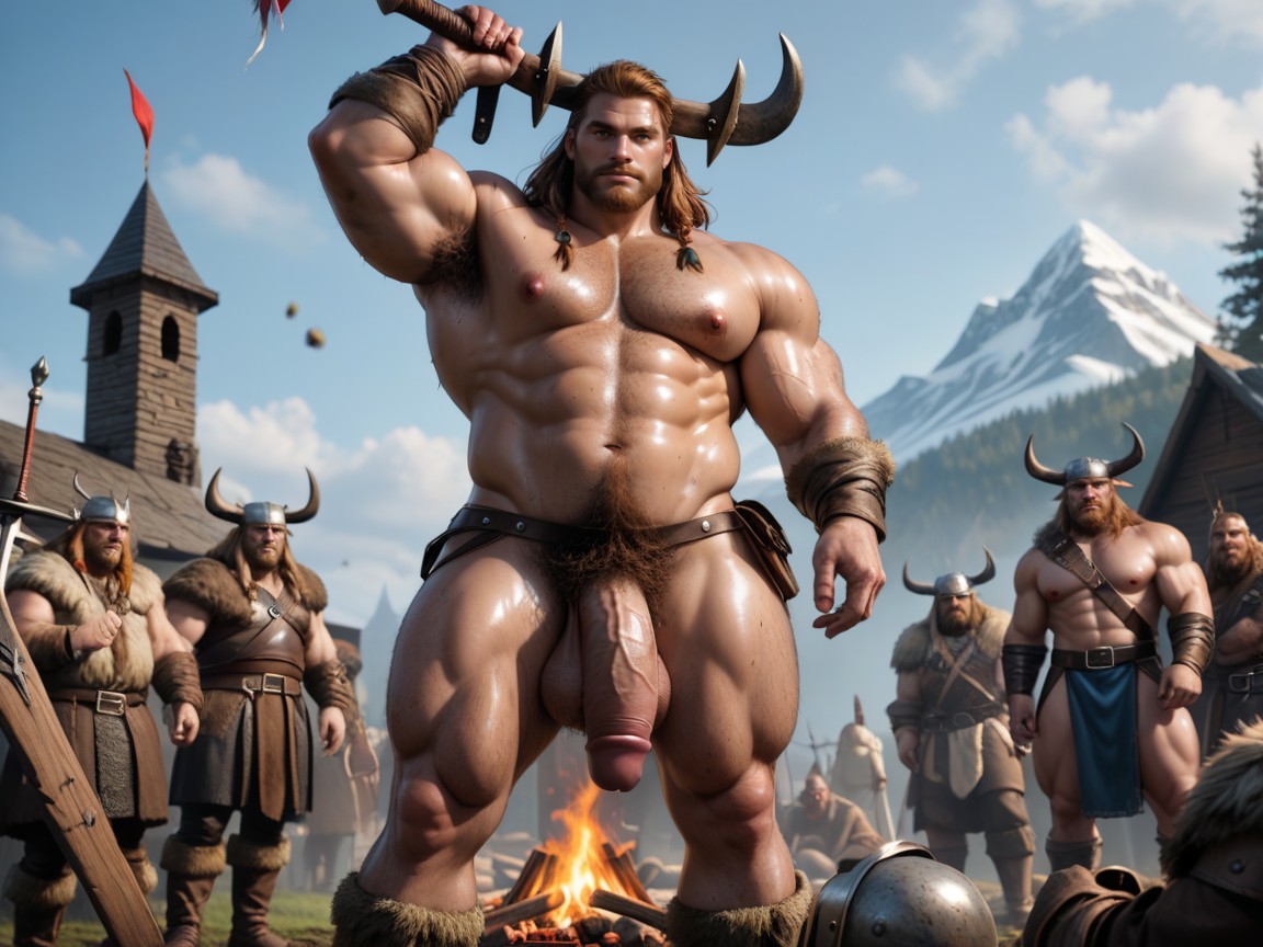 Viking, Hyper Veiny, Perfect Penis AI Gay Porn