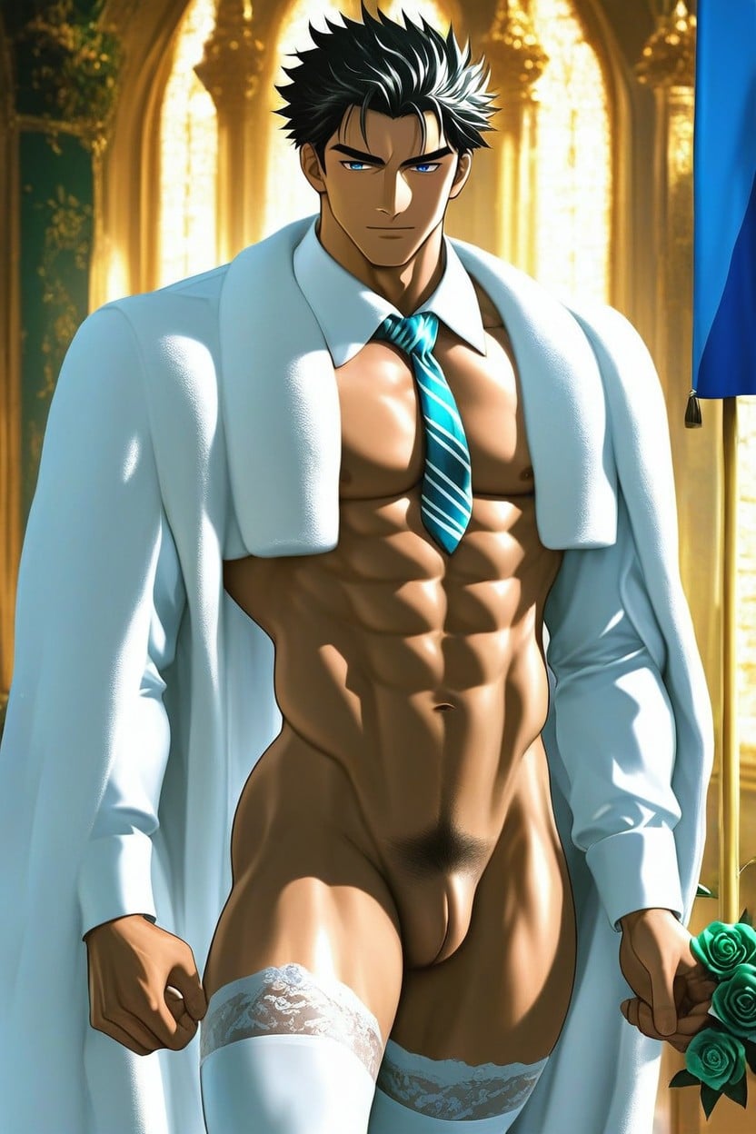 Biseinen, Exposed Midriff, Male Cleavage AI Gay Porn