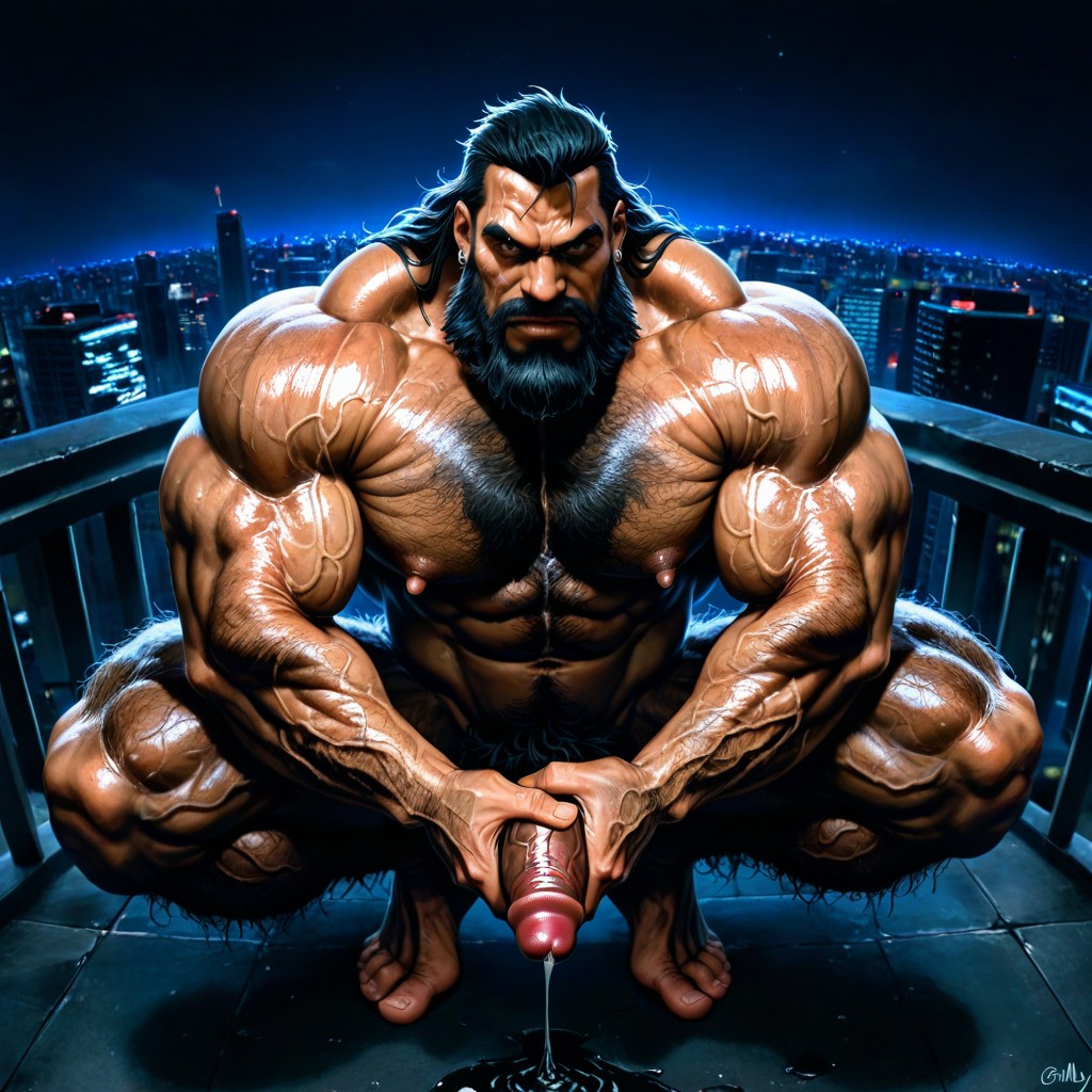 Detailed Muscles, Huge Beard, Balls Bigger Than Head AI Gay Porn