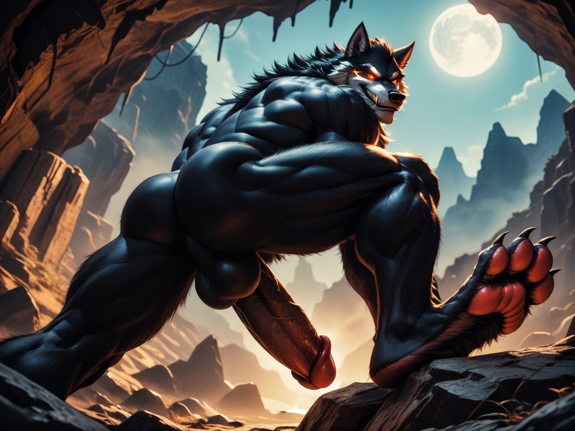 Arrogant & Smug, Glowing Eyes, Werewolf AI Gay Porn