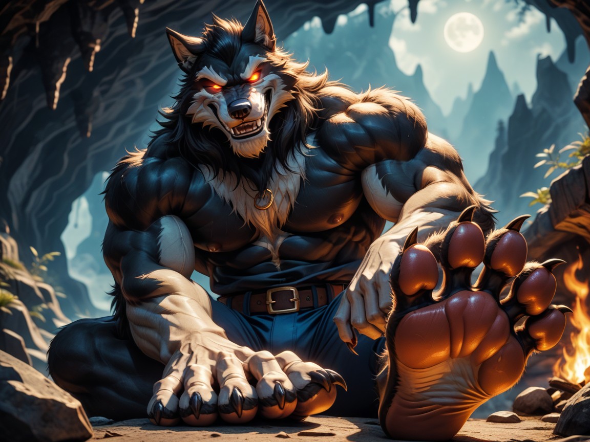 Who Is A Muscular, Manly Anthropomorphic, Paw Soles AI Gay Porn