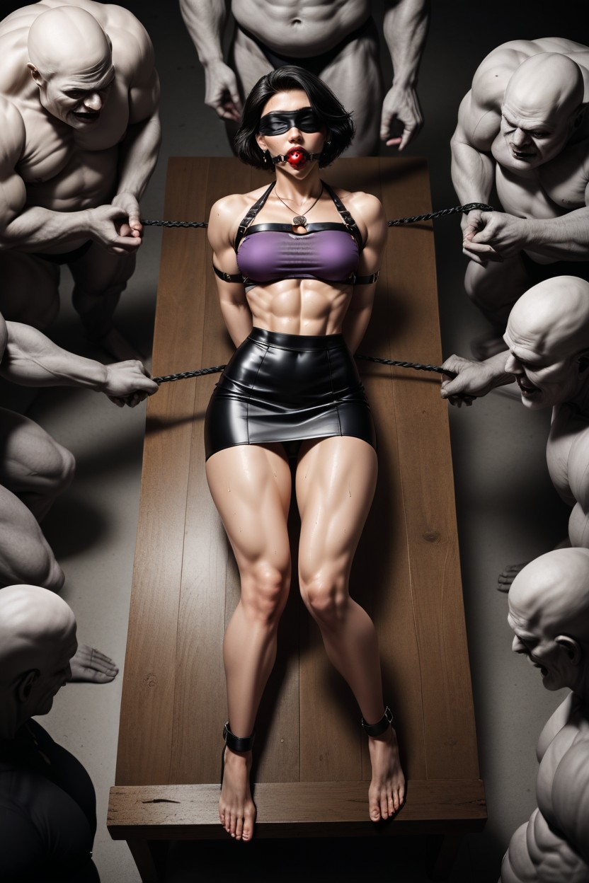 Blindfolded, Cosplay, Sweat AI Porn