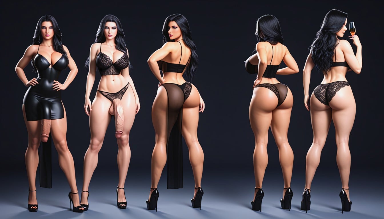 Highest Platform Shoes With Extremely High Heels, Standing, Gorgeous Futanari Porno IA transsexuelle
