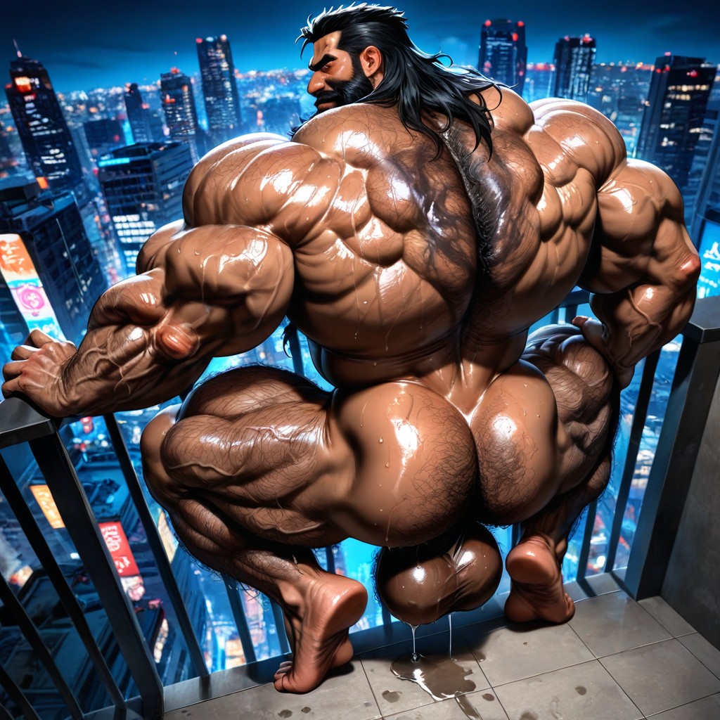 Hyper Nipples, Sweat Dripping From Face, Realistic Style AI Gay Porn