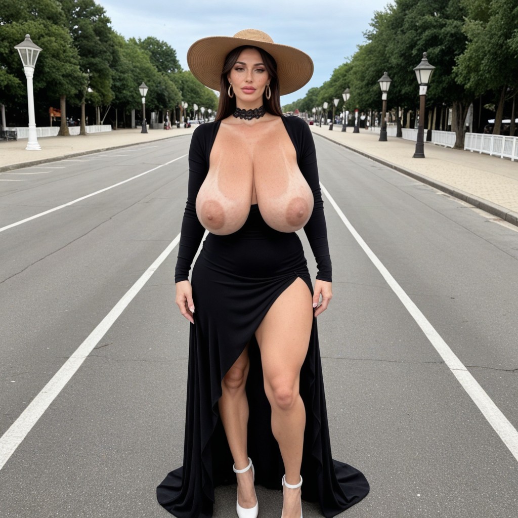 Colossal Hyper Soft Tits, Super Droopy Breasts, Tired Face AI Porn