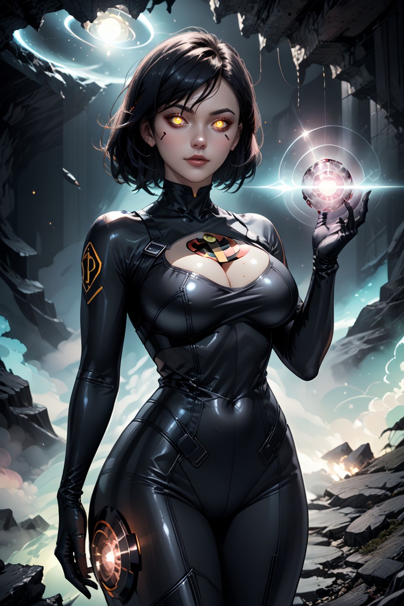 Huge Breasts, Black Hair, Light Mist Hentai AI Porn