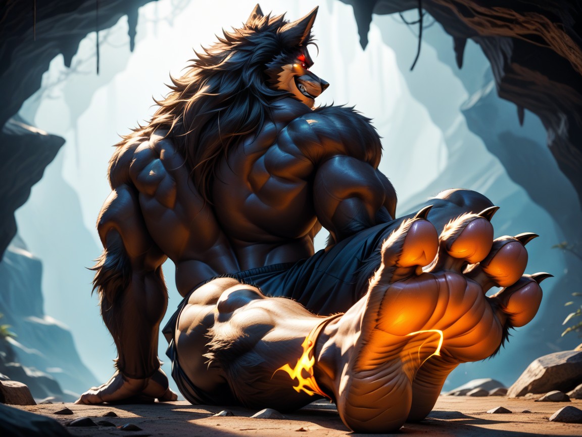 The Feet Paw Soles Are The Focus Of The Image, Furry Foot Paws, Rugged AI Gay Porn